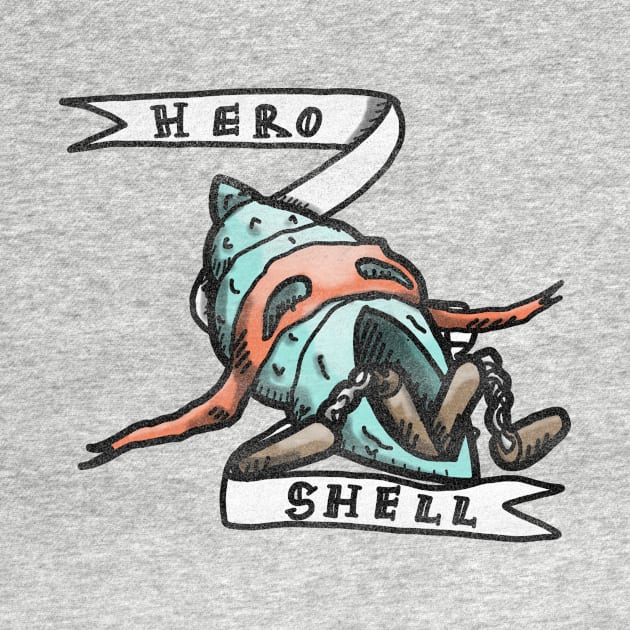 Hero shell! - vintage 90s shirt - parody super hero design by DopamineDumpster